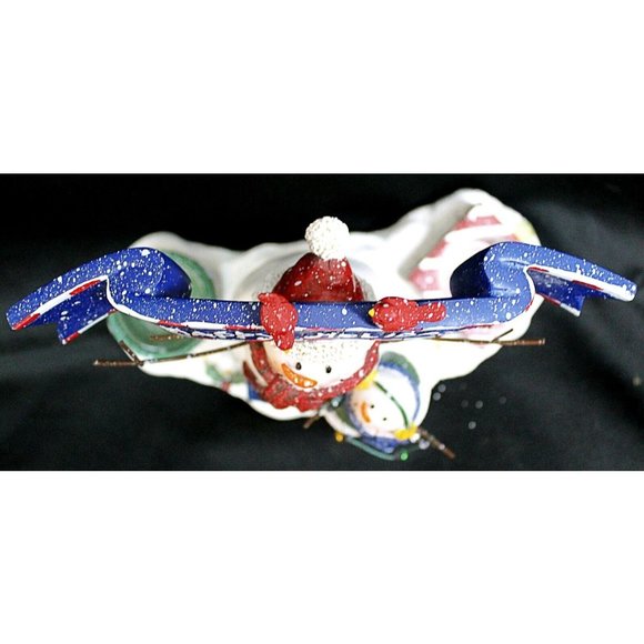 Yankee Candle Snowmen Happy Holidays Tea Light Holder Decorative Winter Seasonal - Picture 8 of 10